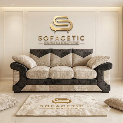 Dino Crushed Velvet Modern Sofa Set