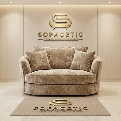 Shanon Crush Velvet Fabric Stylish Sofa Set