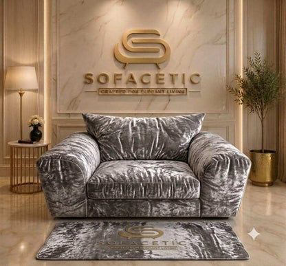 Rivo Crushed Velvet Fabric Sofa Set