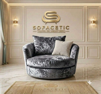 Rivo Crushed Velvet Fabric Sofa Set