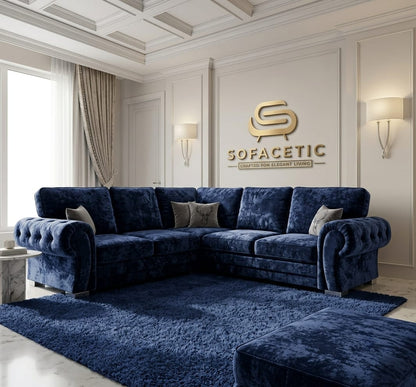 Brixa Crush Velvet Fabric Modern Sofa Set