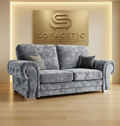 Brixa Crush Velvet Fabric Modern Sofa Set