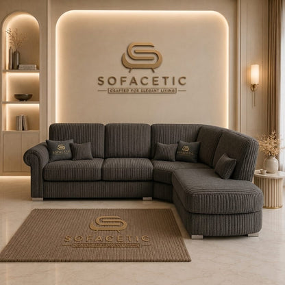 Brixa Jumbo Cord Fabric Modern Sofa Set