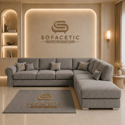 Brixa Jumbo Cord Fabric Modern Sofa Set