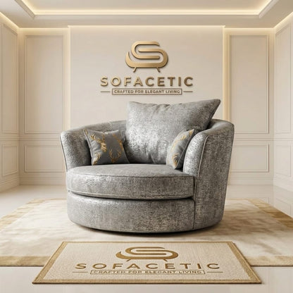 Brixa Chenile Fabric Modern Sofa Set