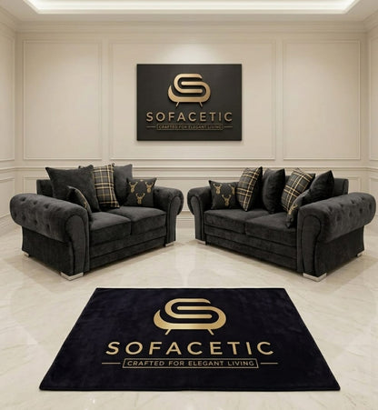 Brixa Chenile Fabric Modern Sofa Set