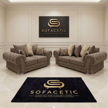Brixa Chenile Fabric Modern Sofa Set
