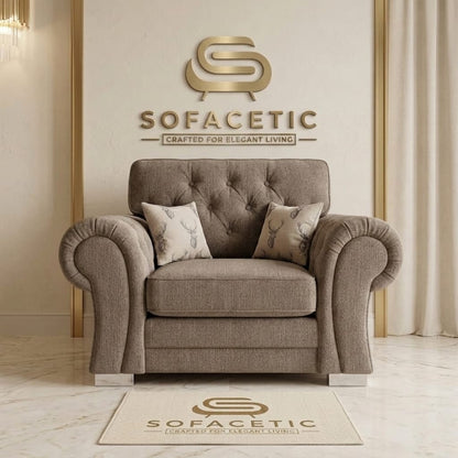 Brixa Chenile Fabric Modern Sofa Set