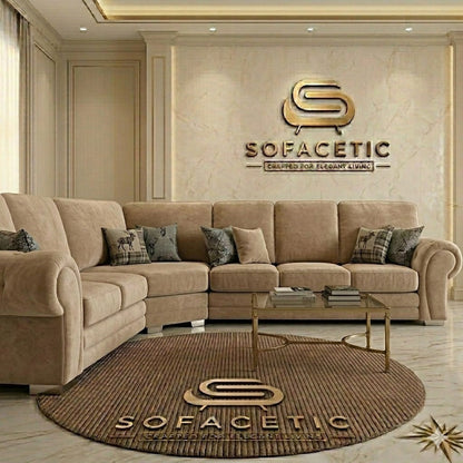 Brixa Plush Velvet Fabric Modern Sofa Set
