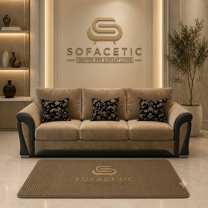Shanon Plush Velvet Fabric Stylish Sofa Set