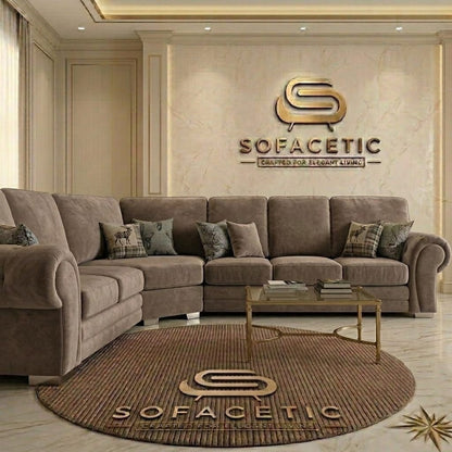 Brixa Plush Velvet Fabric Modern Sofa Set