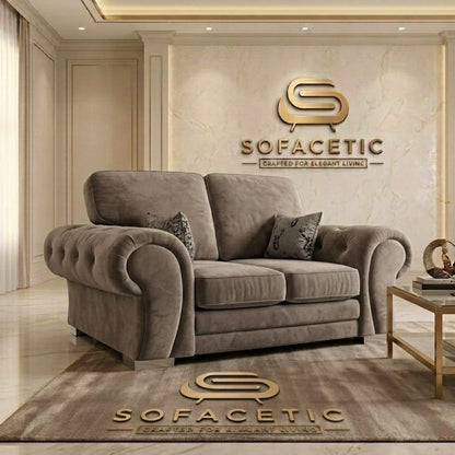Brixa Plush Velvet Fabric Modern Sofa Set