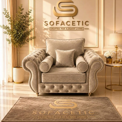 Malibu Plush Velvet Sofa Set