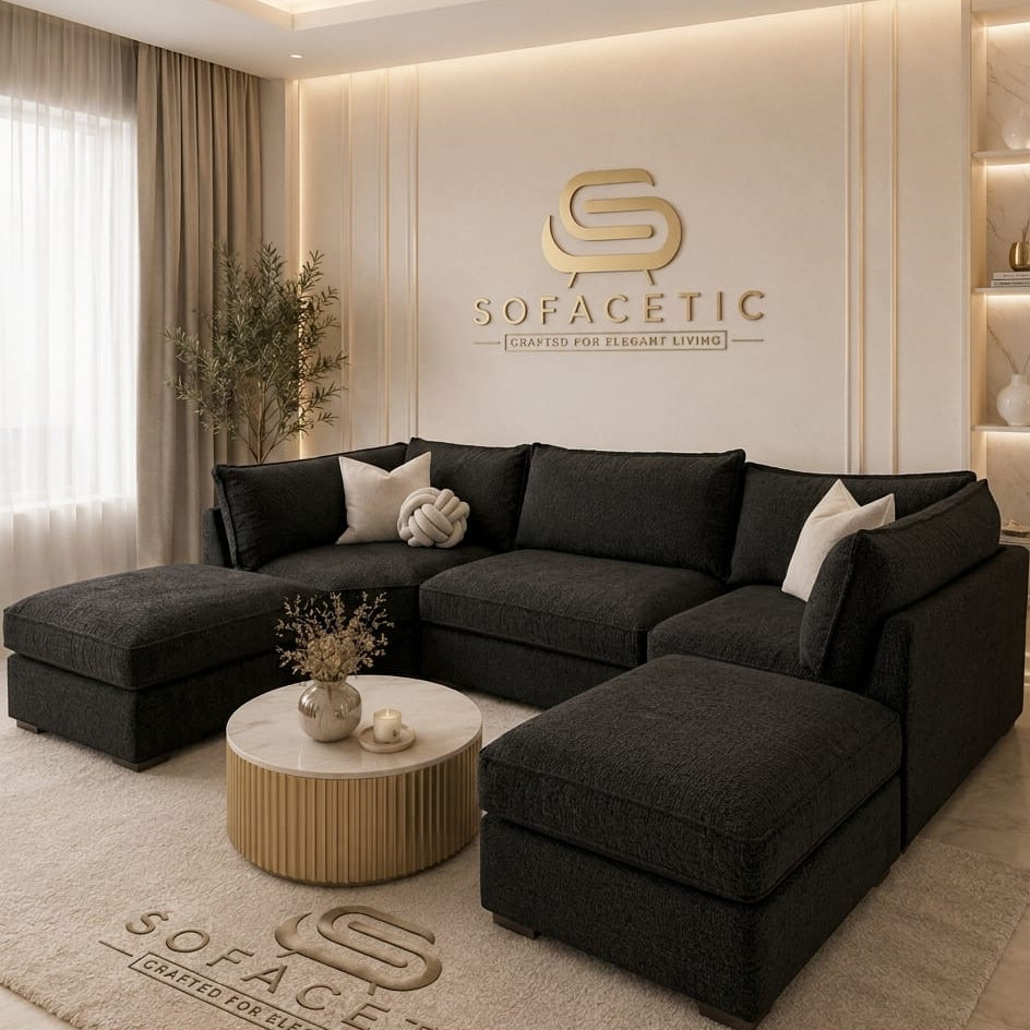 Bishop U Shape chenile Sofa