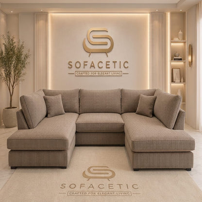 Mini U Shape jumbo cord Sofa
