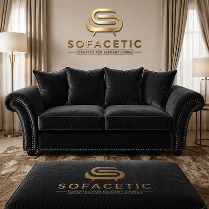 Juxen Plush Velvet Designer Sofa Set