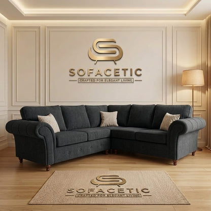 Juxen Plush Velvet Designer Sofa Set