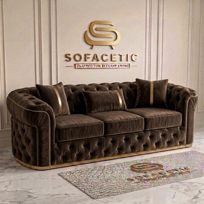 Madrid Plush Velevt Chesterfield Sofa Set