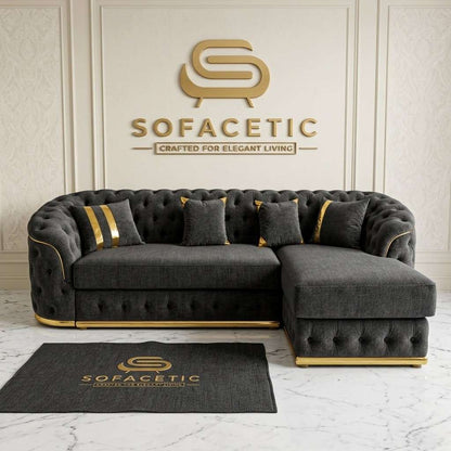 Madrid Chenile Fabric Chesterfield Sofa Set