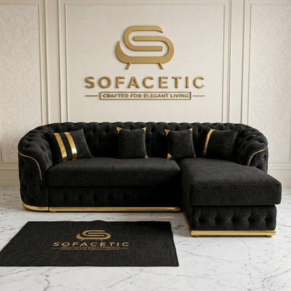 Madrid Chenile Fabric Chesterfield Sofa Set