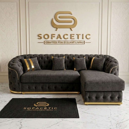 Madrid Chenile Fabric Chesterfield Sofa Set