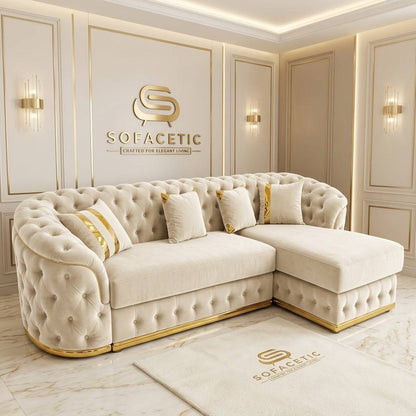 Madrid Plush Velevt Chesterfield Sofa Set