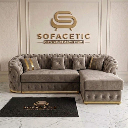 Madrid Plush Velevt Chesterfield Sofa Set