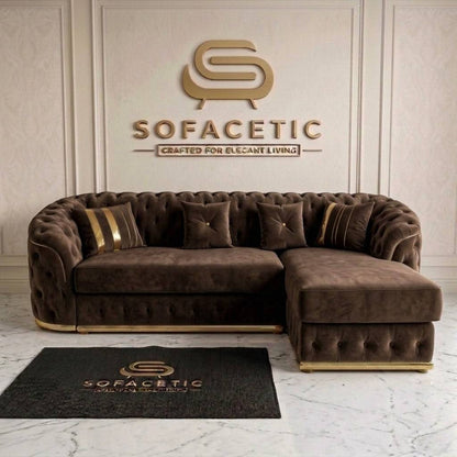Madrid Plush Velevt Chesterfield Sofa Set