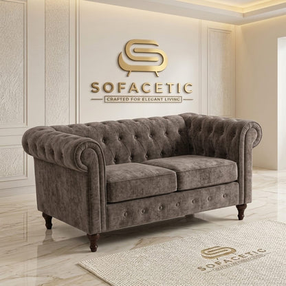 Olympia Chesterfield  Chenile  Sofa Set