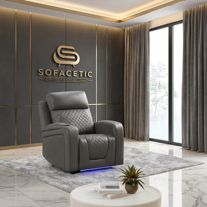 Florida Leather Suite Sofa Grey Set