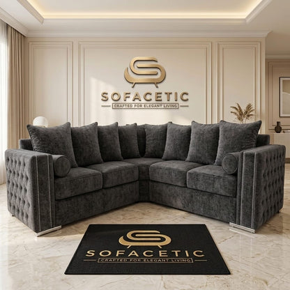 Ruby Alaska Chenile Sofa Set
