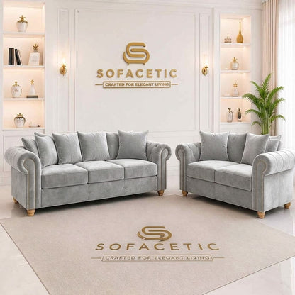 Olympia Ashwin Plush velvet Sofa Set