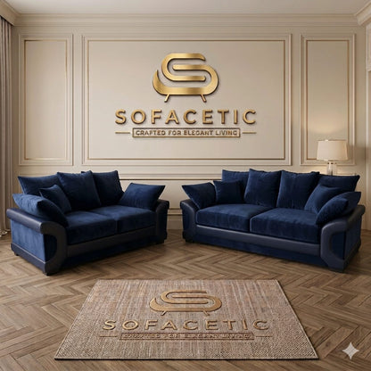 Dino Plush Velvet Modern Sofa Set