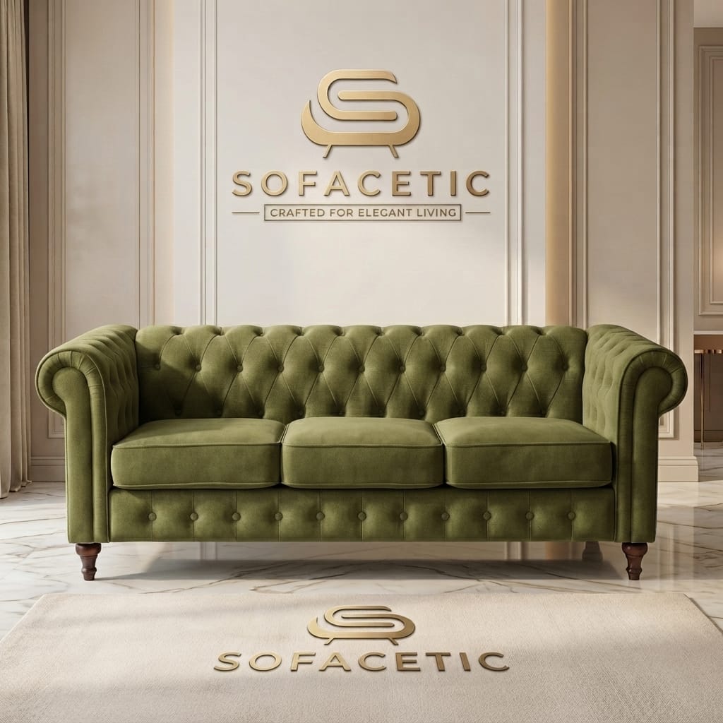 Olympia Chesterfield  Plush velvet Sofa Set