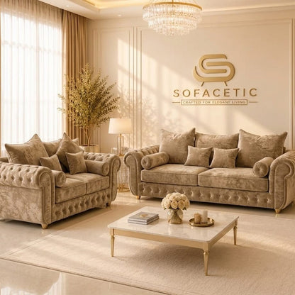 Malibu Crush Velvet Sofa Set