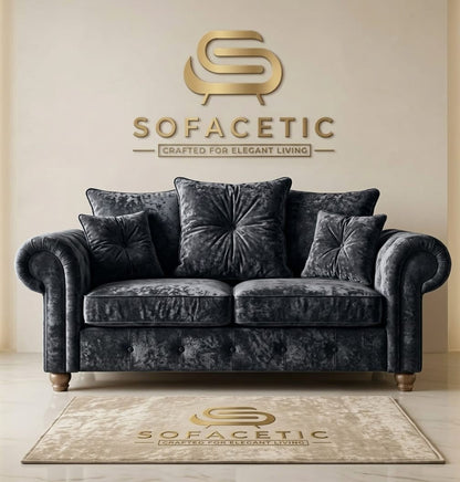 Monzi Crush velvet  Contemporary Sofa Set