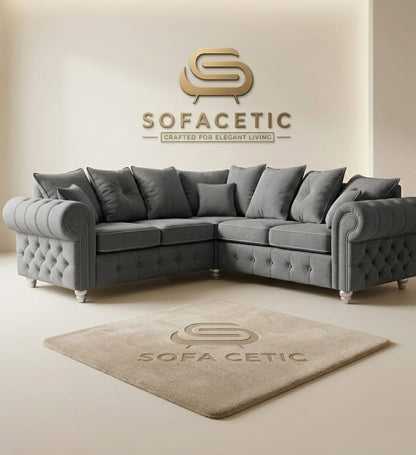 Monzi Chenille Contemporary Sofa Set