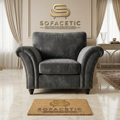 Juxen Plush Velvet Designer Sofa Set