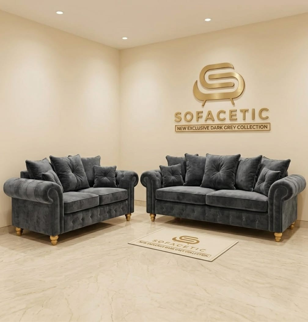 Monzi Crush velvet  Contemporary Sofa Set