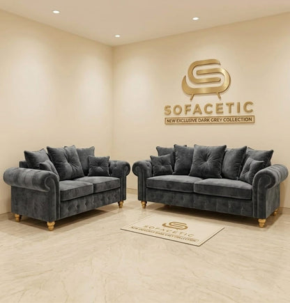 Monzi Crush velvet  Contemporary Sofa Set