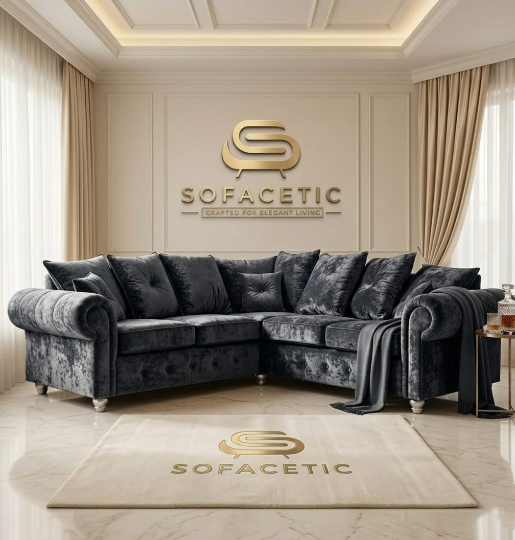 Monzi Crush velvet  Contemporary Sofa Set