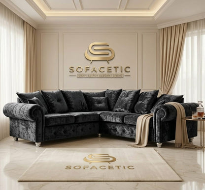 Monzi Crush velvet  Contemporary Sofa Set