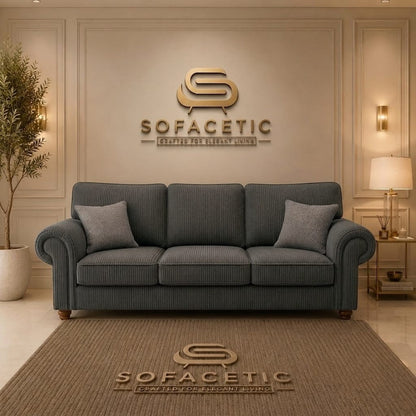 Tanzo Jumbo Cord Luxury Fabric Sofa