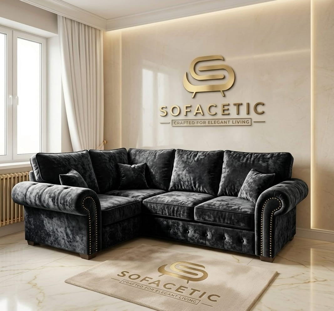 Monzi Crush velvet  Contemporary Sofa Set