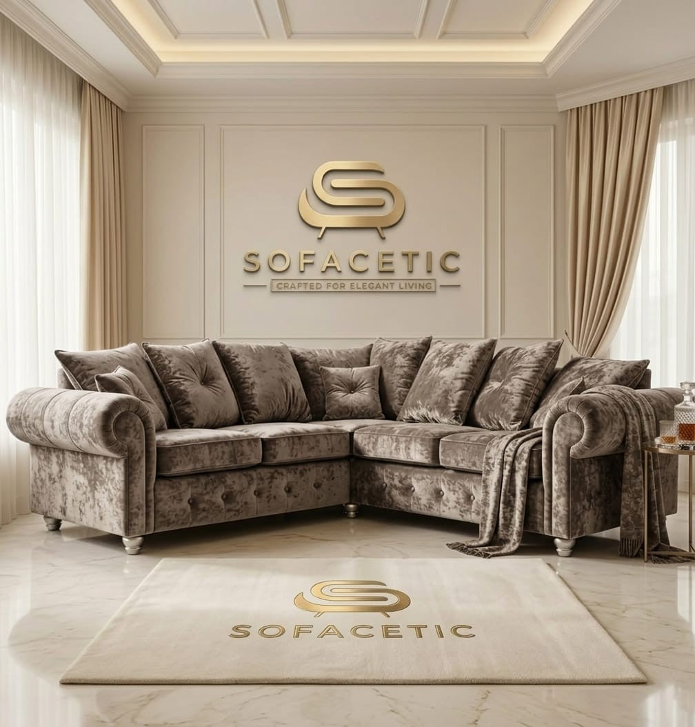 Monzi Crush velvet  Contemporary Sofa Set