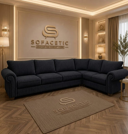 Monzi Jumbo Cord Contemporary Sofa Set