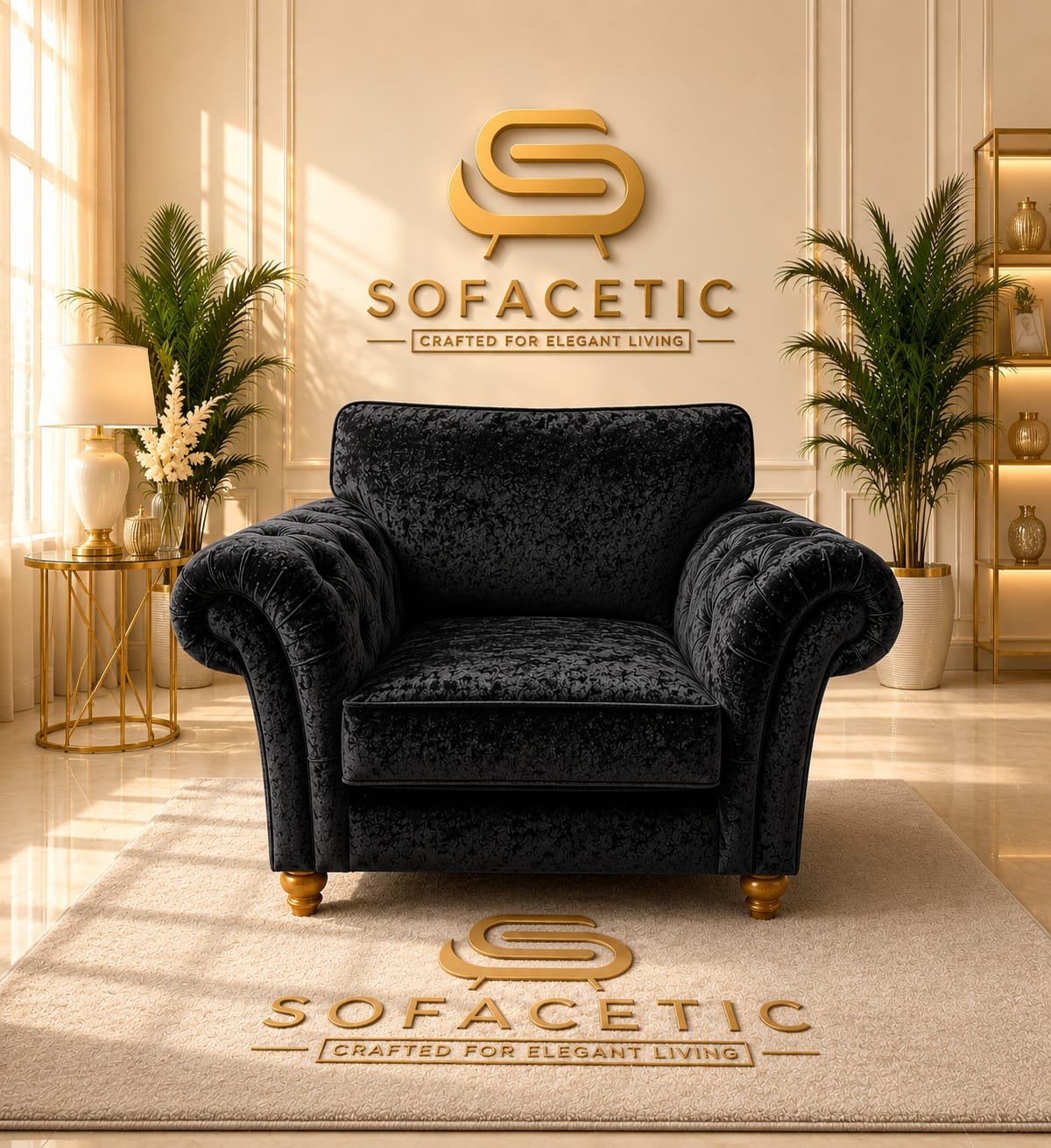 Nicole Crush velvet  Luxury Sofa Set