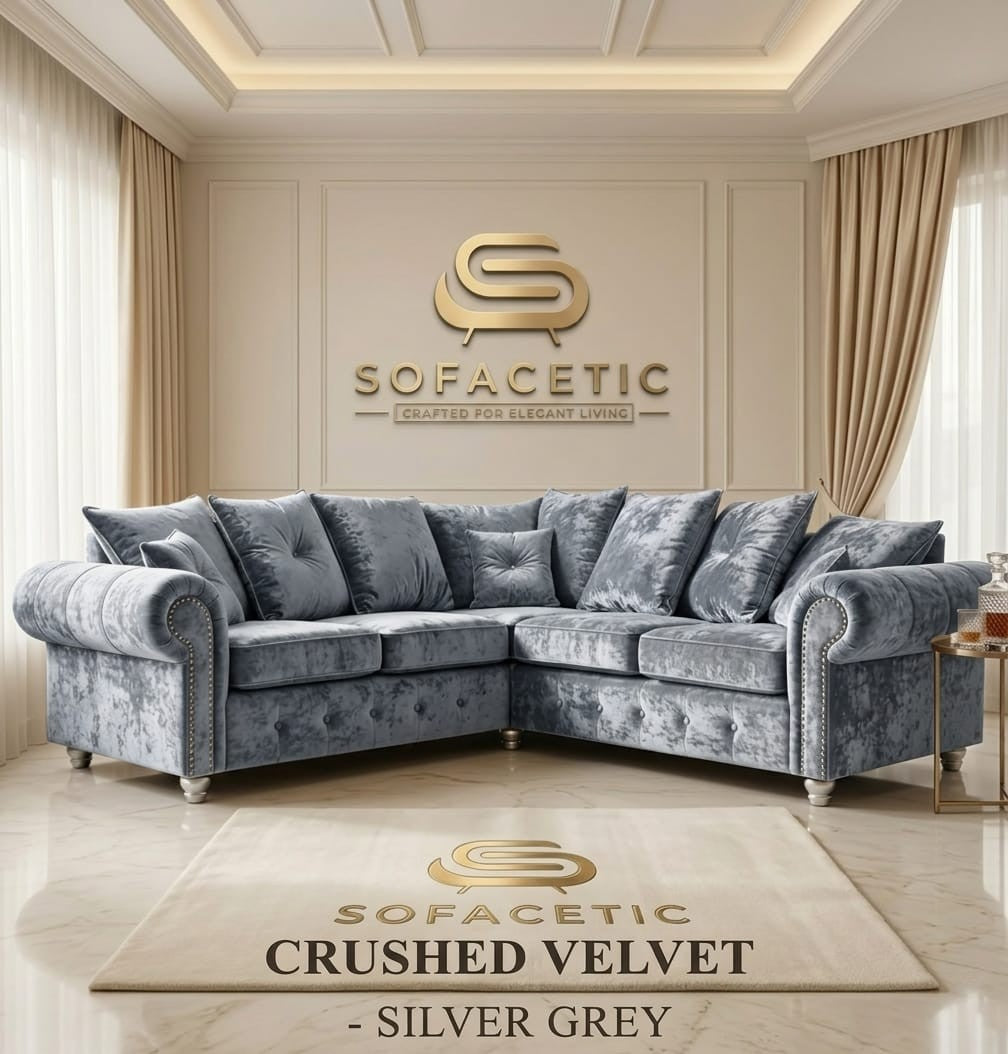Monzi Crush velvet  Contemporary Sofa Set