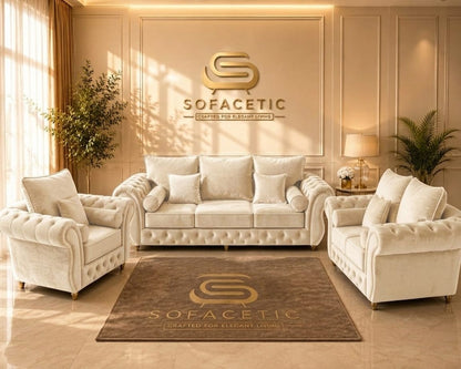 Malibu Plush Velvet Sofa Set