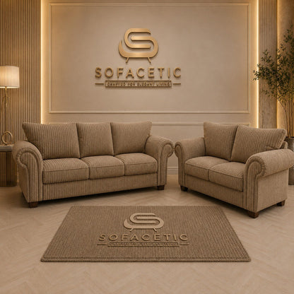 Monzi Jumbo Cord Contemporary Sofa Set